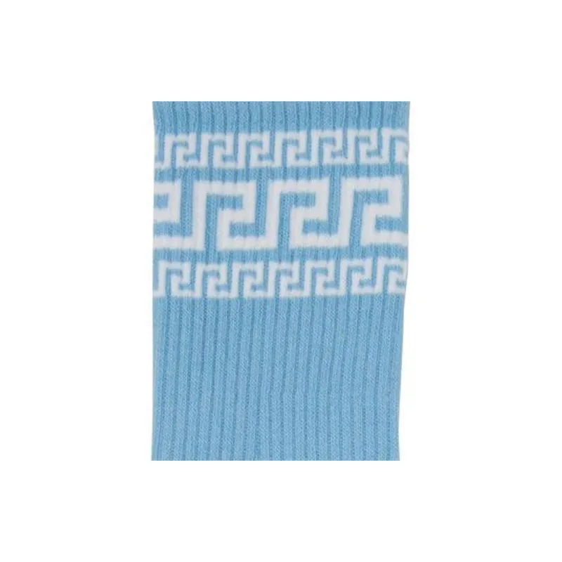 VERSACE Mid-Calf Socks Women's 1 Pack Blue-1