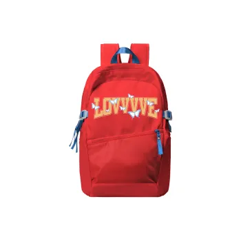LOVVVVE Polyester Student Backpack Travel Backpack Regular Unisex Red