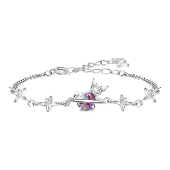 TIDECOLOR Kulomi Copper Silver Bracelet Women's Silver Purple