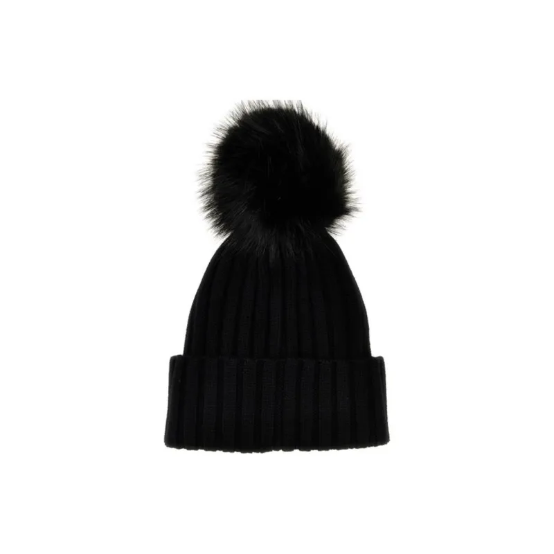 Moncler Pom Pom Logo Patch Knitted Beanie-1