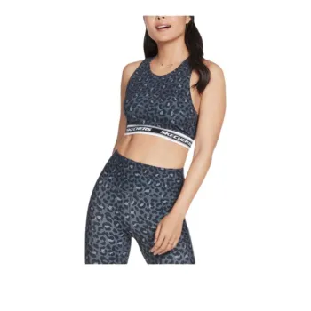 Skechers Midnight Leopard Crop Bra Bra Women's Gray