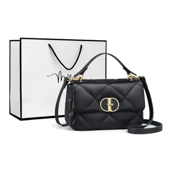MILLIE'S Cow Leather Handbag Shoulder Bag Crossbody Bag Regular Women's Black