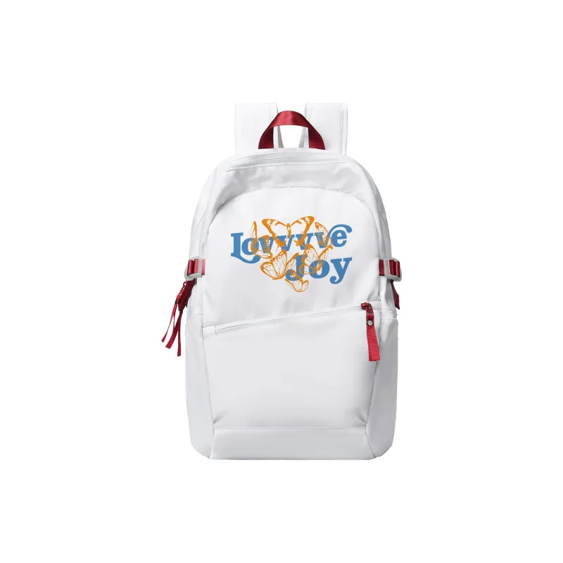 LOVVVVE Polyester Backpack Backpack Backpack Travel Bag Unisex White-0