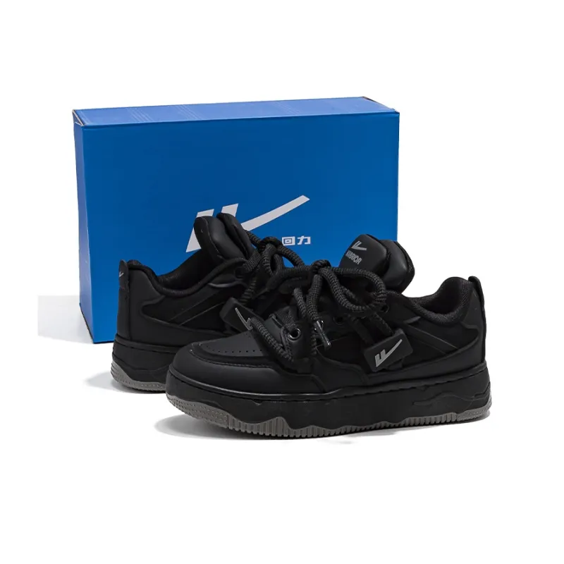 Warrior Anti-Slip And Wear-Resistant Breathable Low-Top Skateboard Shoes Unisex Black-1