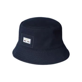 GUCCI Cotton Canvas Bucket Hats Unisex Dark Blue