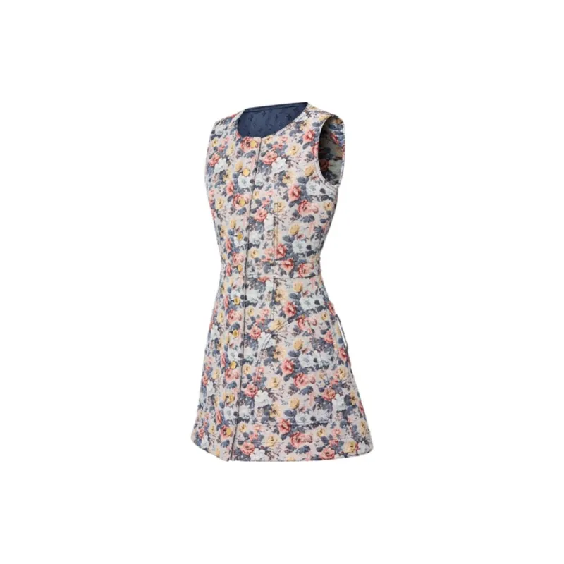 Lv Floral Jacquard A Line Dress-2