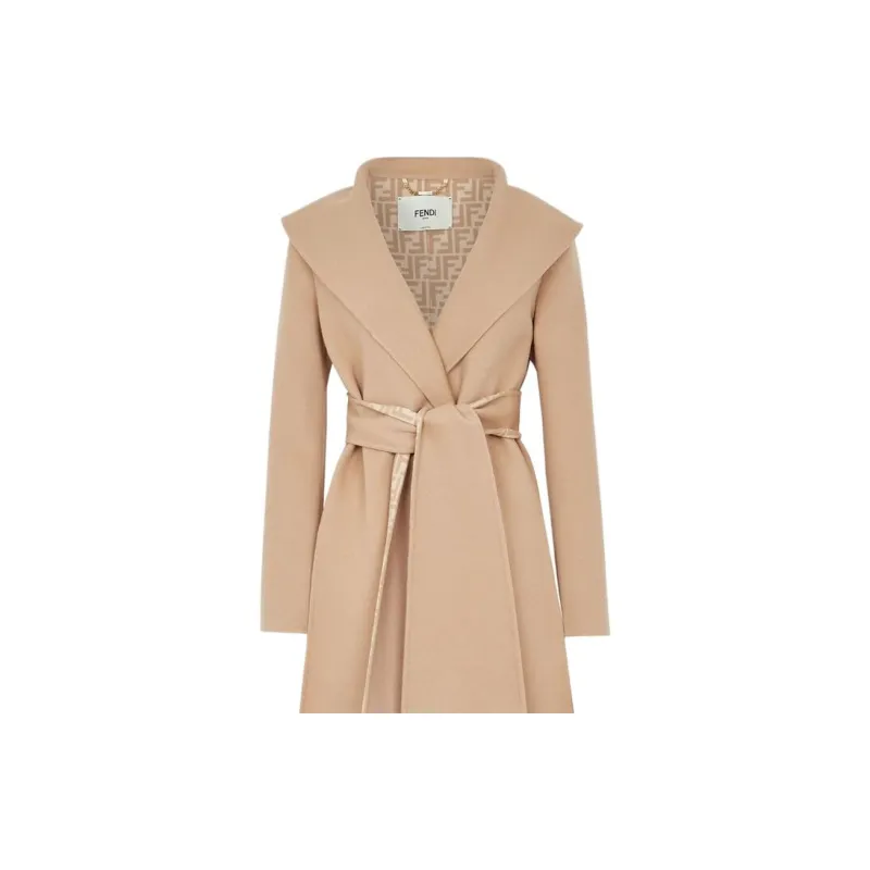 FENDI Coats Women's Khaki-4