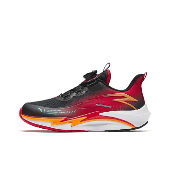 Antakids Breathable Lightweight Cushioning Low Top Kids' Running Shoes Black/Thermal Red Teenagers