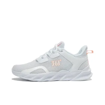 361° Cushioning Wear Resistant Low Top Running Shoes Women's White Soft Pink