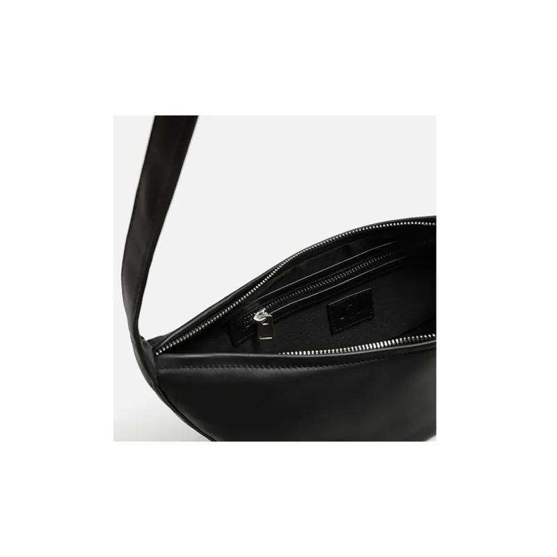 ZARA Sheepskin Shoulder Bag, Crossbody Bag Regular Men's Black-2