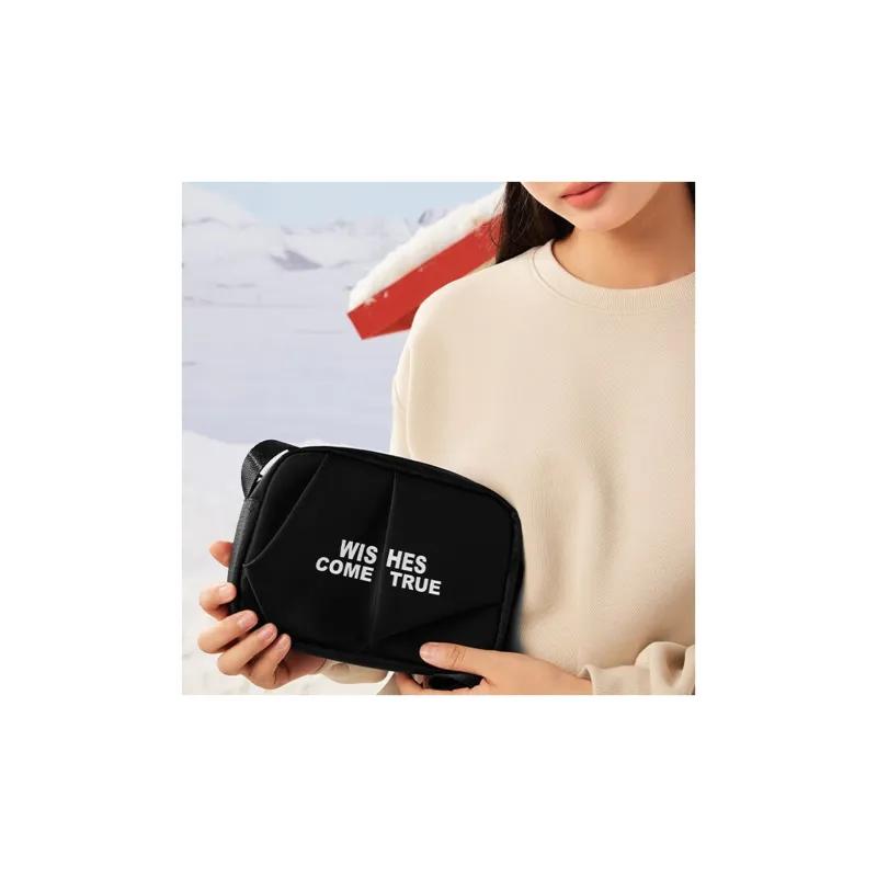 361° Fabric Crossbody Bag Shoulder Bag Unisex Black-4