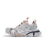 White Orange Lace-Up Distressed