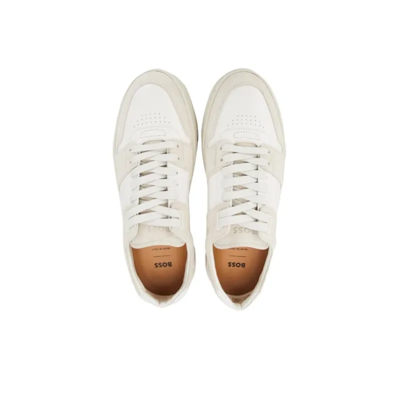HUGO BOSS Erkek Low Top Skateboard Shoes Men's White-3