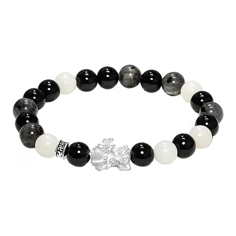 ZUIWENGLANGYASHANWENCHUANG Obsidian Bracelets Unisex-0