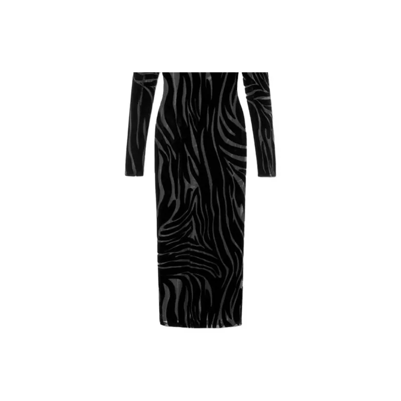 FANSIZHE SS23 Long Sleeved Dress Women's Black-2
