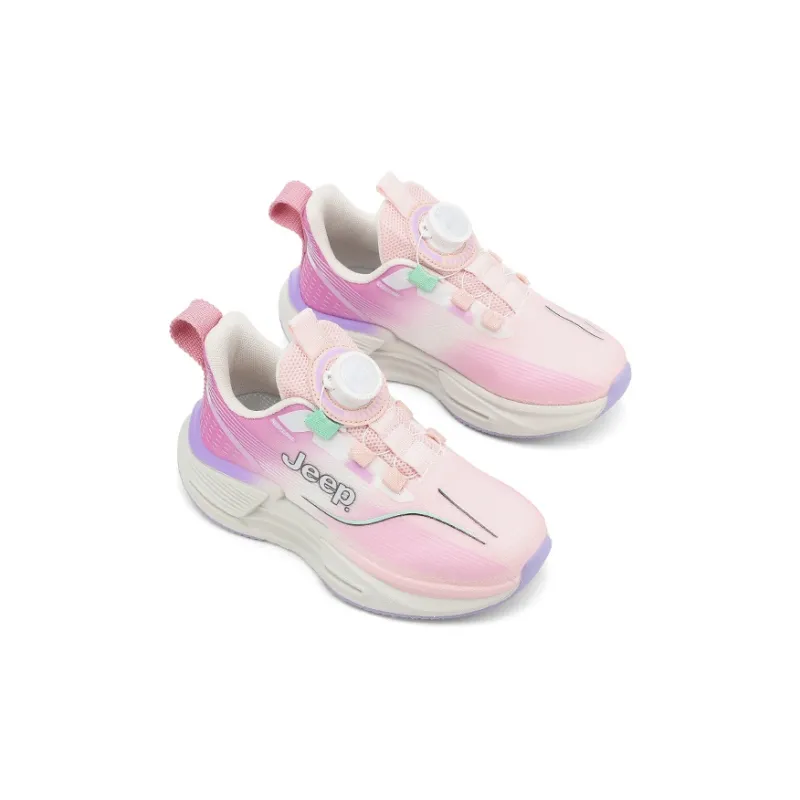 Jeep Wear-Resistant Slip-Resistant Breathable Cushioning Kids' Running Shoes Beige Pink Purple Kids'-3
