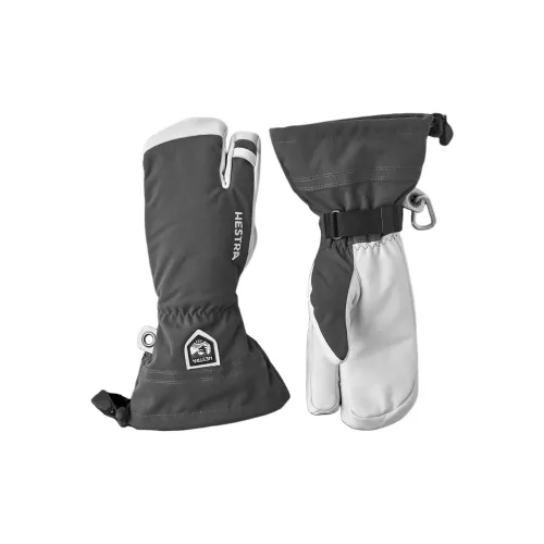 HESTRA Goatskin Polyamide Leather Sports Gloves Women's Gray