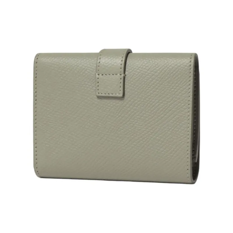CELINE Leather Wallet Women's Green Clay-1