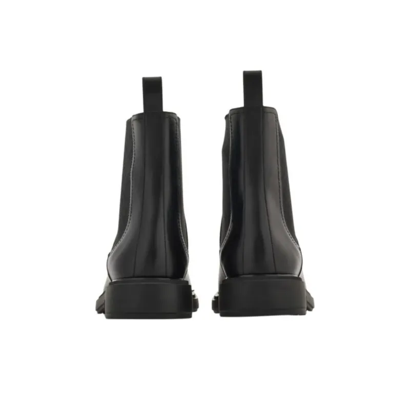 FERRAGAMO Short Chelsea Boots Men's Black-4
