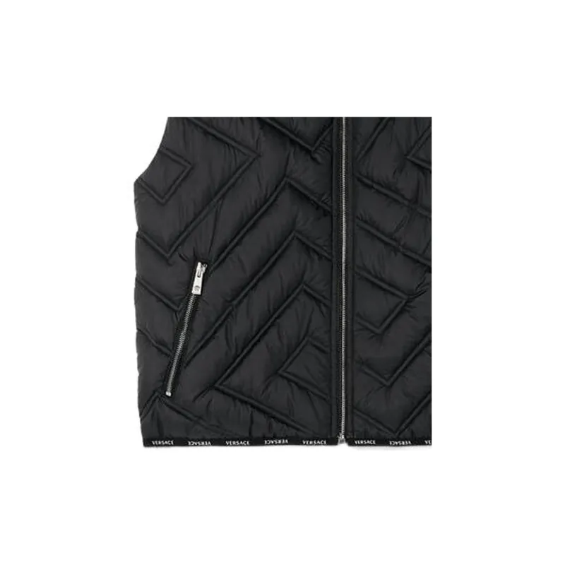 VERSACE Greca Quilted Zip up Gilet-4