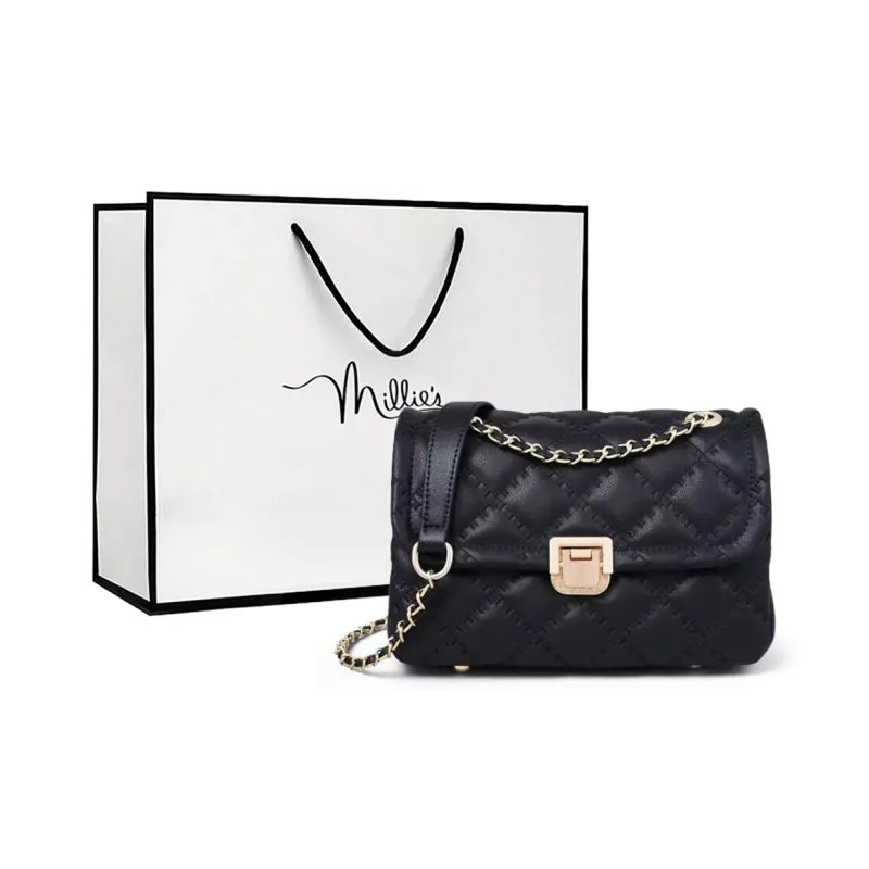 MILLIE'S Cow Leather Crossbody Bag Shoulder Bag Regular Women's Ecru/Black-4