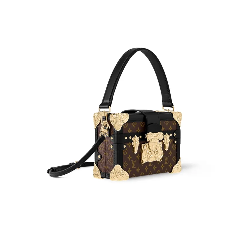 LOUIS VUITTON PETITE MALLE Monogram Canvas Shoulder Bag Trumpets Women's Brown-1