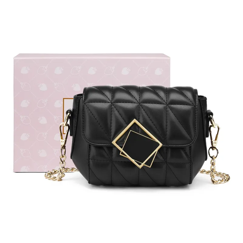 CORALDAISY Synthetic Leather Cell Phone Pouch, Shoulder Bag Women's Black/Ecru-11