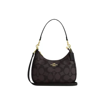 COACH Coated Canvas Shoulder Bag Women's Tan