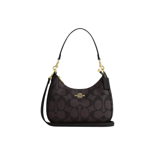 COACH Coated Canvas Shoulder bag Airbag Women's Tan
