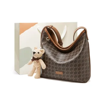 15 MINS PVC Shoulder Bag Crossbody Bag Large Size Women's Coffee