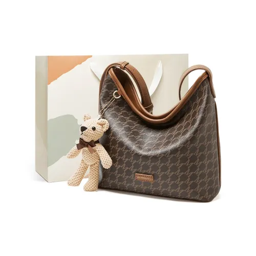 15 MINS PVC Shoulder Bag Crossbody Bag Large Size Women's Coffee
