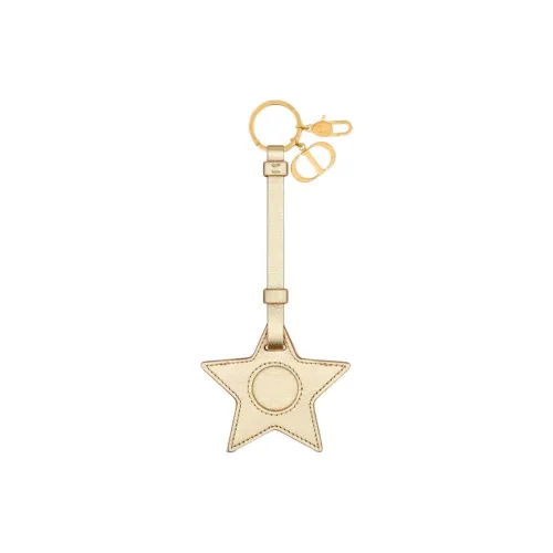 DIOR Calfskin Keychains Women's Gold