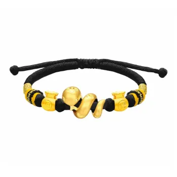ZHIAIYONGHENG Everyday Commute Versatile Cute Cute Zodiac Snake Roll Solid Gold Fixed Price Gold Bracelet Unisex