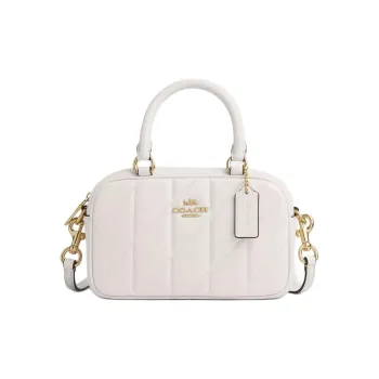 COACH Nappa Leather Handbag Mini Women's White