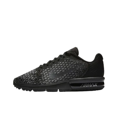 Nike Air Max Sequent 2 Anti Slip Wear Resistant Low Top Casual Running Shoes Women's Black
