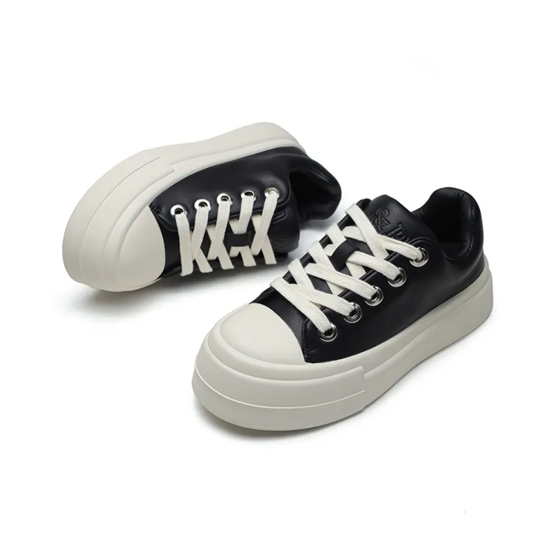 MILLIE'S Low Top Skateboard Shoes Men's Black White-3