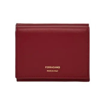 FERRAGAMO Calfskin Wallet Women's Red