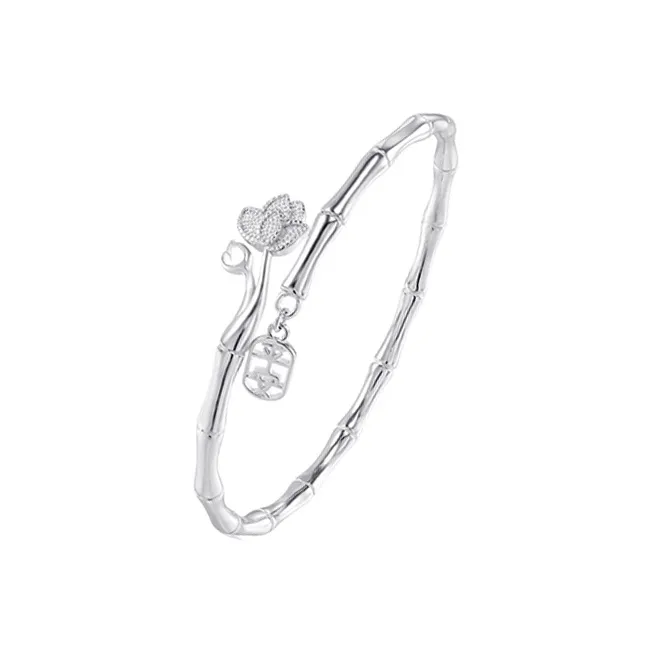 CHINA GOLD 999 Fine Silver Bangles Women's-0