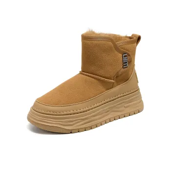 La Chapelle Waterproof And Wear resistant Short Snow Boots Women's Camel