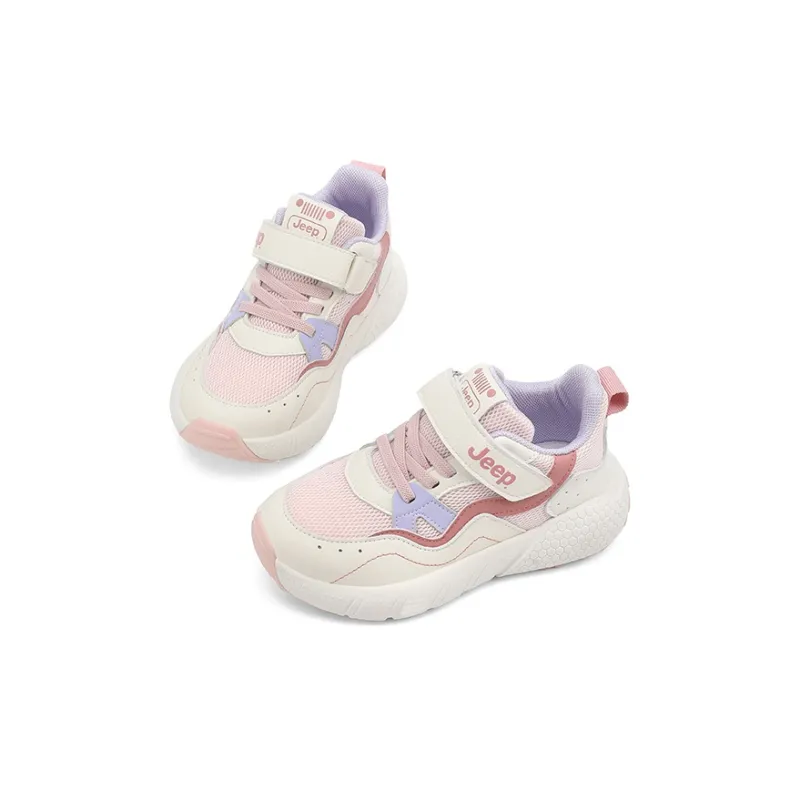 Jeep Slip Resistant, Abrasion Resistant, Breathable, Cushioning Kids Lifestyle Shoes Beige/Pink Kids'-5