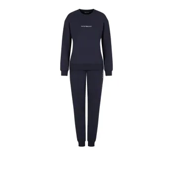 EMPORIO ARMANI Interlock Jersey Sweatshirt And Trouser Pyjamas With Logo