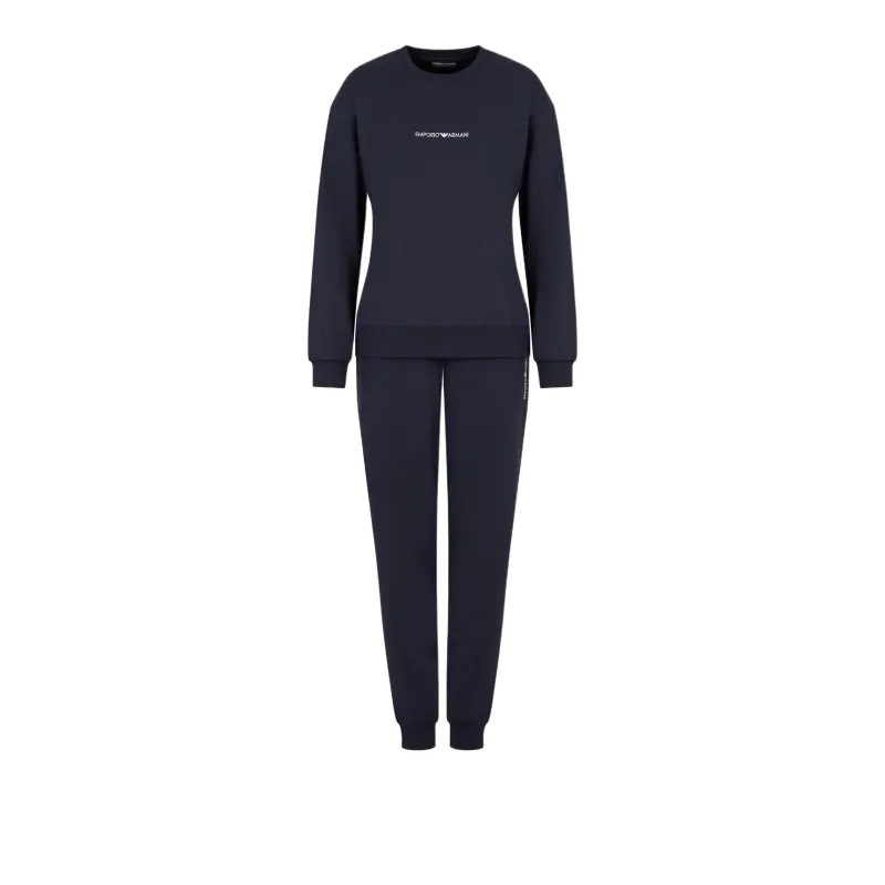EMPORIO ARMANI Interlock Jersey Sweatshirt And Trouser Pyjamas With Logo-0