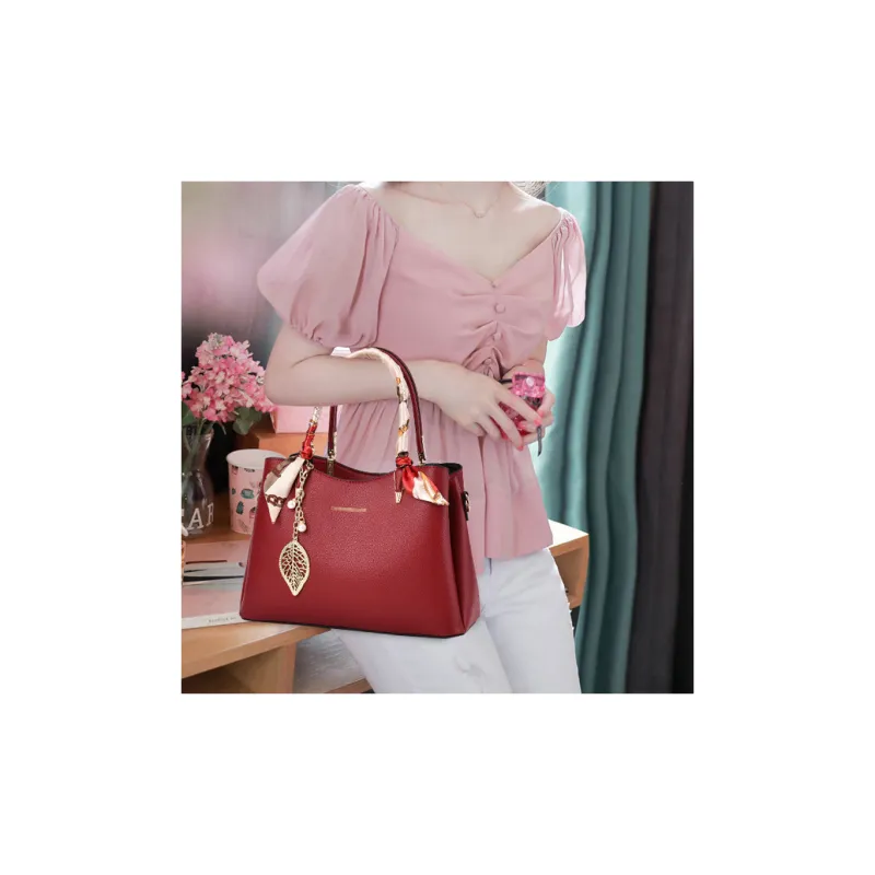 REDOO PU Shoulder Bag Regular Women's White/Black/Red/Blue/Burgundy-1