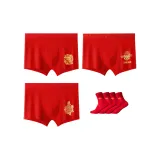 Golden Dragon Brings Blessing+Vitality and Vigor+Roaring Dragon+2 Pack Prosperity Socks
