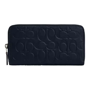 COACH Accordion Wallet Calfskin Wallet Small Size Men's Midnight Navy