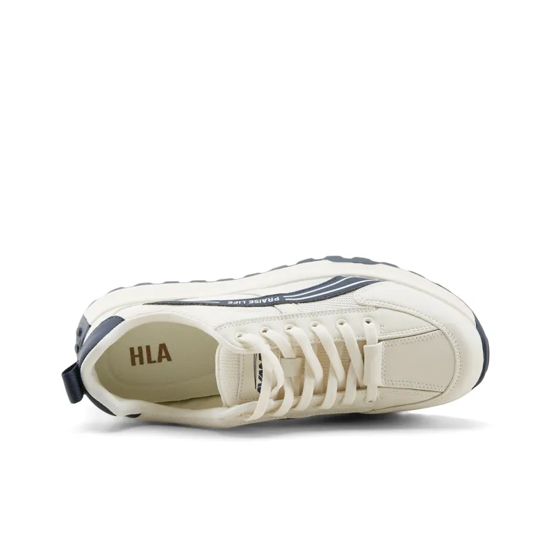HLA Round Tip Lace-Up Rubber Sole Wear-Resistant Sports Casual Shoes-2
