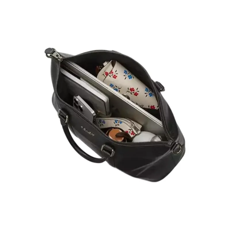 COACH Pebbled Leather Briefcase Tubas Men's Black-3