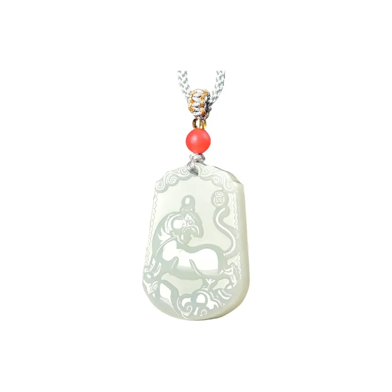 KUNYUYAO Hetian Jade Pendants Pale Greenish White Jade Unisex-84