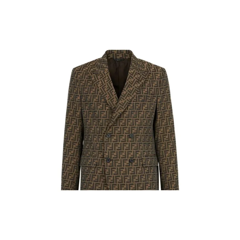 FENDI SS22 Jackets Coats Men's Brown-4