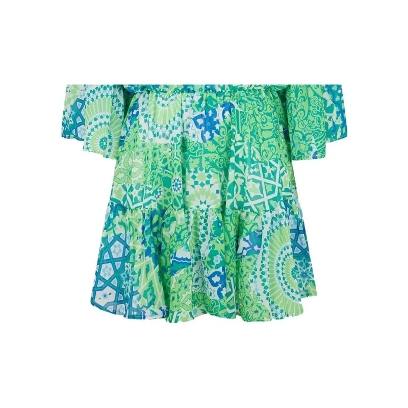 FENDI Short-Sleeved Dresses Women's Green-4